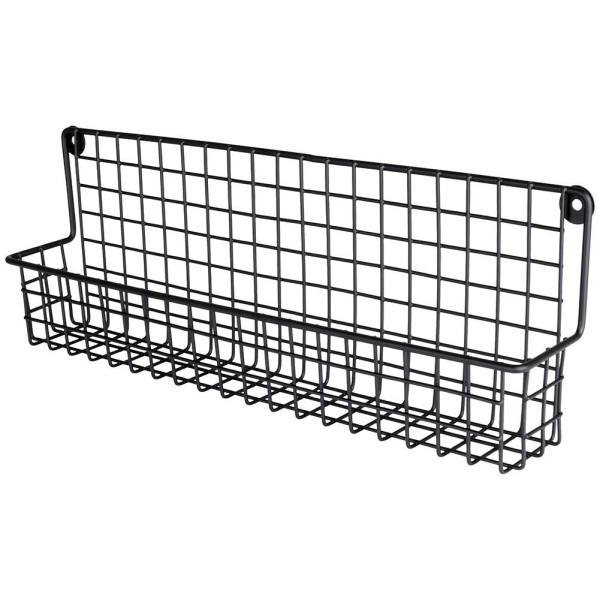 Półka ścienna na przyprawy metalowa czarna loft 185298