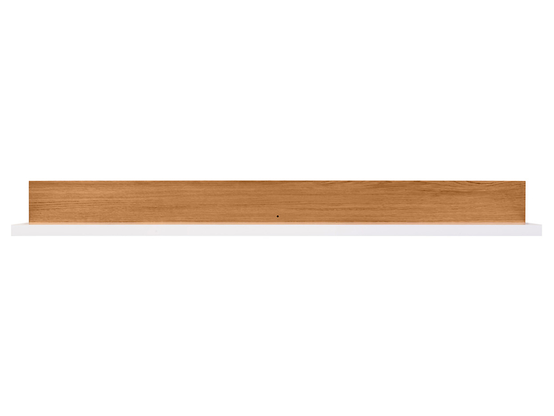 Półka ścienna Rovika 153 cm biały połysk/dąb naturalny 37473