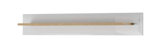 Półka ścienna wisząca prosta NODIS 107cm Biała +Dąb Riviera 357800