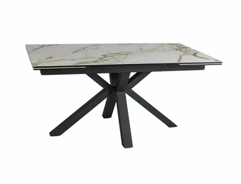 Stół rozkładany COLUMBUS CERAMIC 160(240)x90 biały/czarny ma 840741