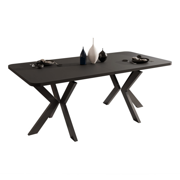 Stół rozkładany DANTON 200/276 cm - czarny molet/czarne nogi 712508