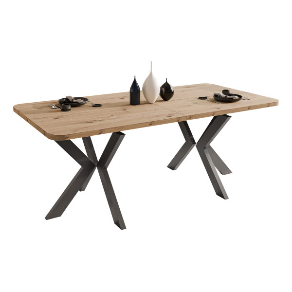 Stół rozkładany DANTON 200/276 cm - dąb artisan/czarne nogi 712646