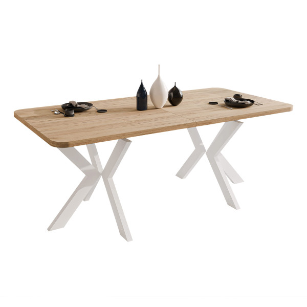 Stół rozkładany DANTON 200/276 cm - dąb kraft/białe nogi 712621