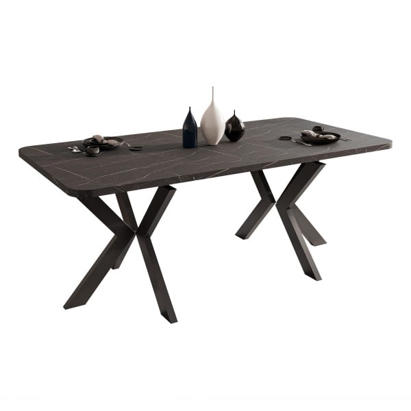 Stół rozkładany DANTON 200/276 cm - grigia pietra/czarne nogi 712813