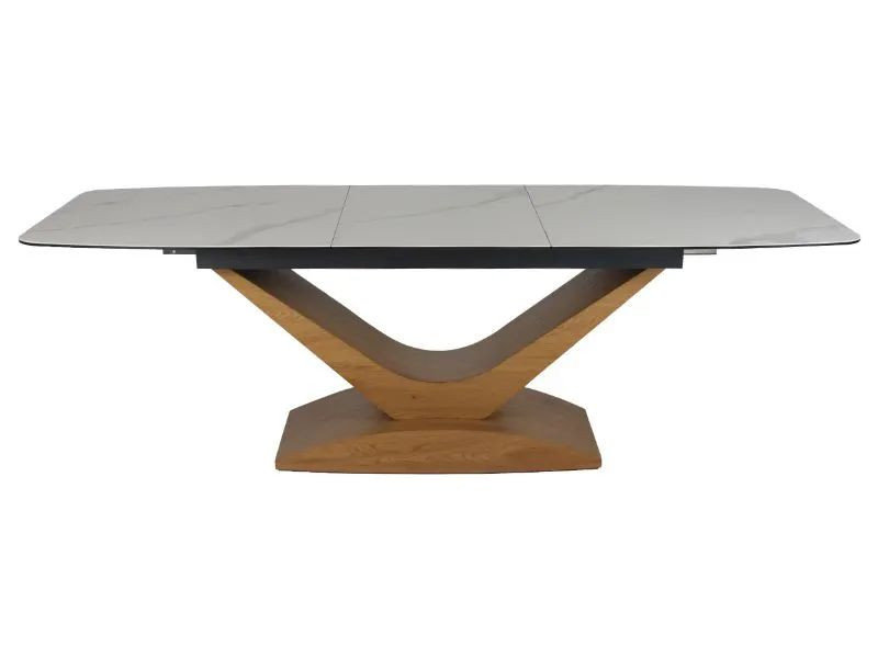 Stół rozkładany DOLCE CERAMIC 180(240)x95 biały marmur/ dąb 840727