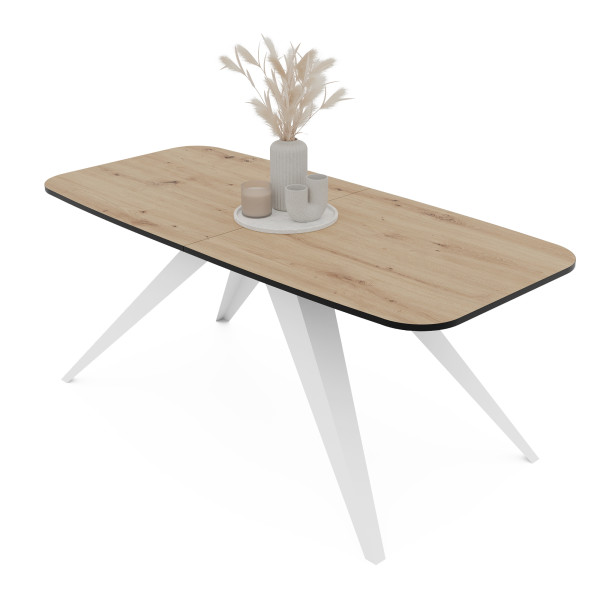 Stół rozkładany FENTO 180/218 cm - dąb artisan/białe nogi 712591