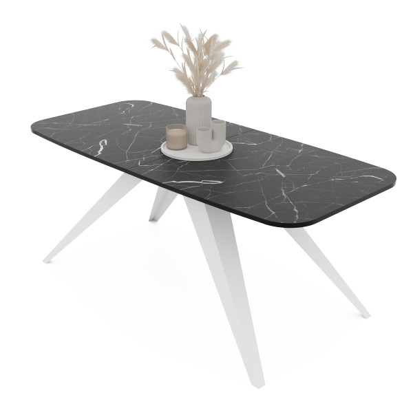 Stół rozkładany FENTO 180/218 cm - grigia pietra/białe nogi 712742