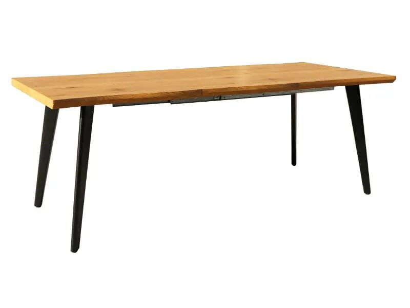 Stół rozkładany FRESNO 150(220)x90 cm dąb/ czarny 840722