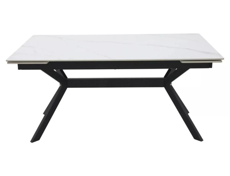 Stół rozkładany IMPERIA 180(240)x90 cm biały marmur/ czarny 845535