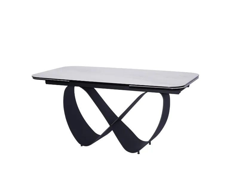 Stół rozkładany INFINITY Ceramic 160(240)x95 cm biały/ czarn 840033