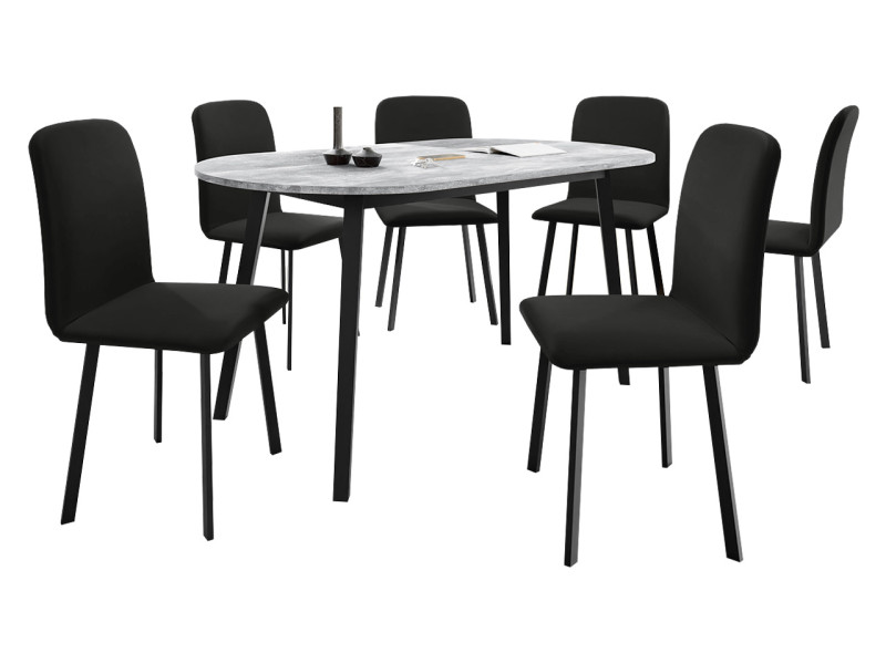 Stół rozkładany Klebo S 130x80 z 6 krzesłami Luke 216505