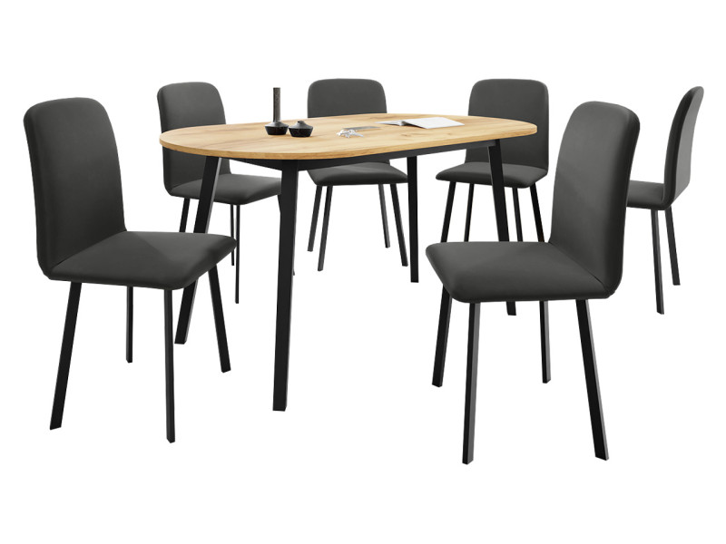 Stół rozkładany Klebo S 130x80 z 6 krzesłami Luke 216474