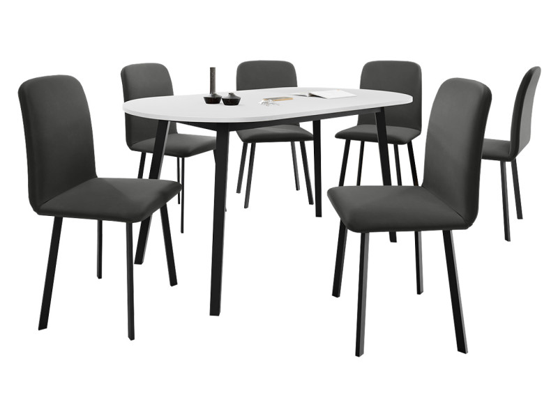 Stół rozkładany Klebo S 130x80 z 6 krzesłami Luke 216475