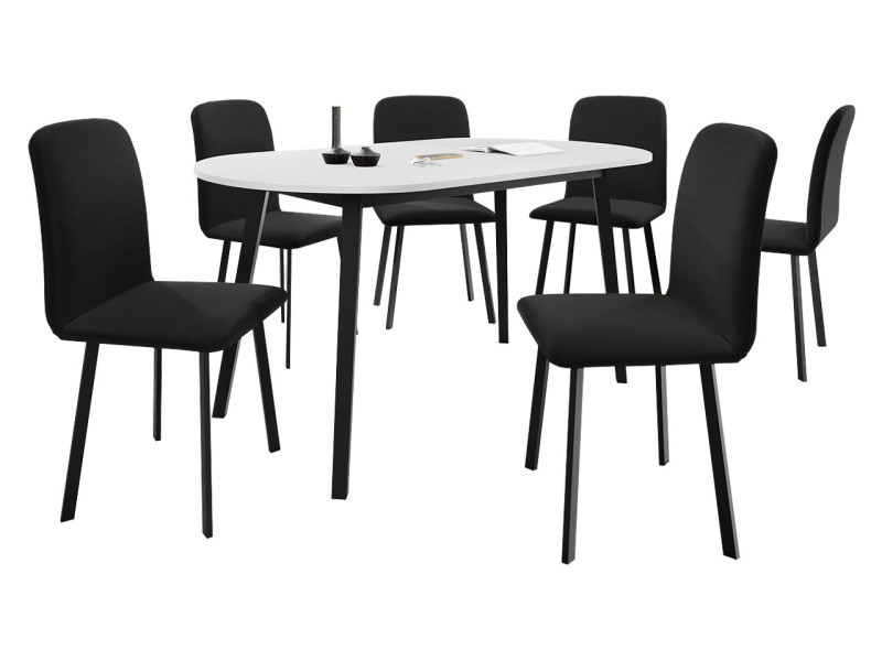 Stół rozkładany Klebo S 130x80 z 6 krzesłami Luke 216484