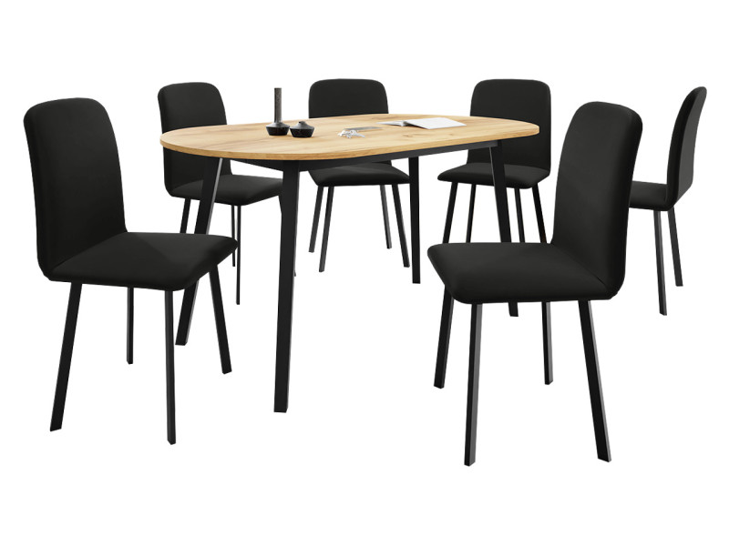 Stół rozkładany Klebo S 130x80 z 6 krzesłami Luke 216499