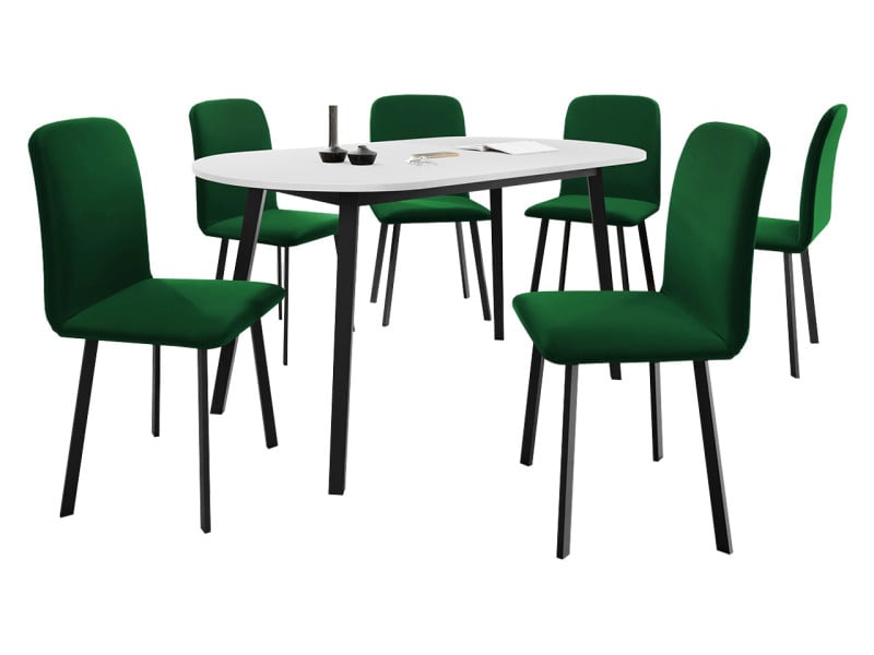 Stół rozkładany Klebo S 130x80 z 6 krzesłami Luke 216468
