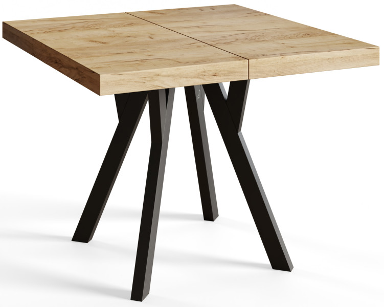 Stół rozkładany kwadratowy Rico 80/130x77 dąb craft/czarny 962805