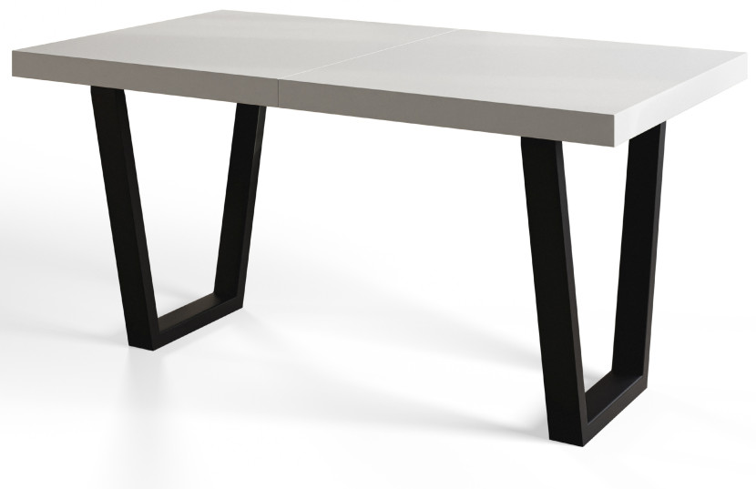 Stół rozkładany LOFT TRAPEZ 120/220X80 Biały/czarny 1058136