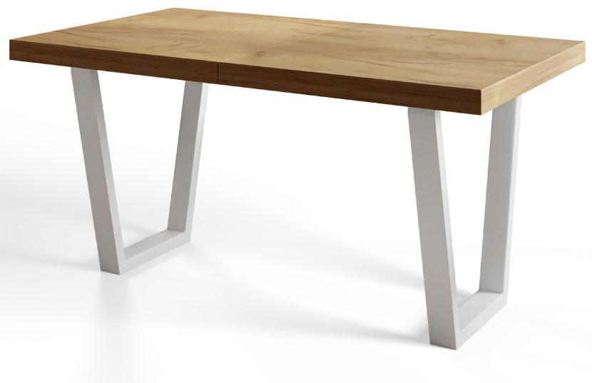 Stół rozkładany LOFT TRAPEZ 120/220X80 Dąb Craft/biały 1058060