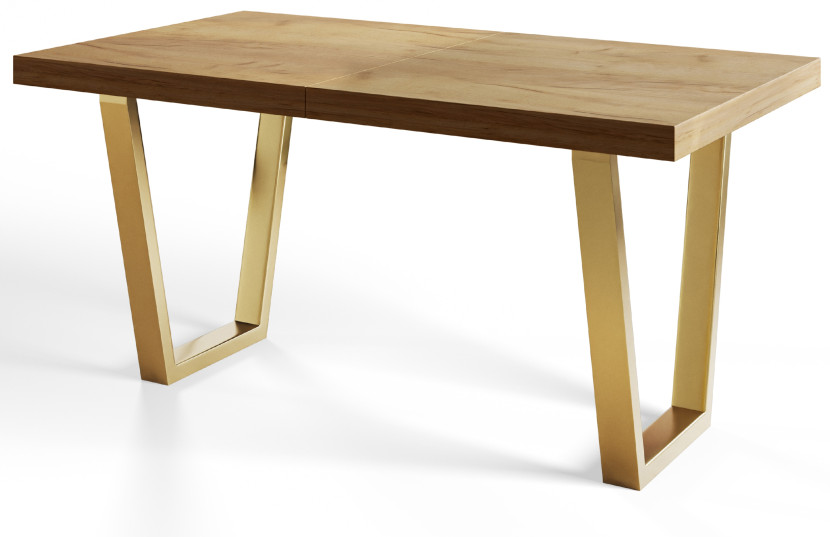 Stół rozkładany LOFT TRAPEZ 120/220X80 Dąb Craft/złoty 1057990