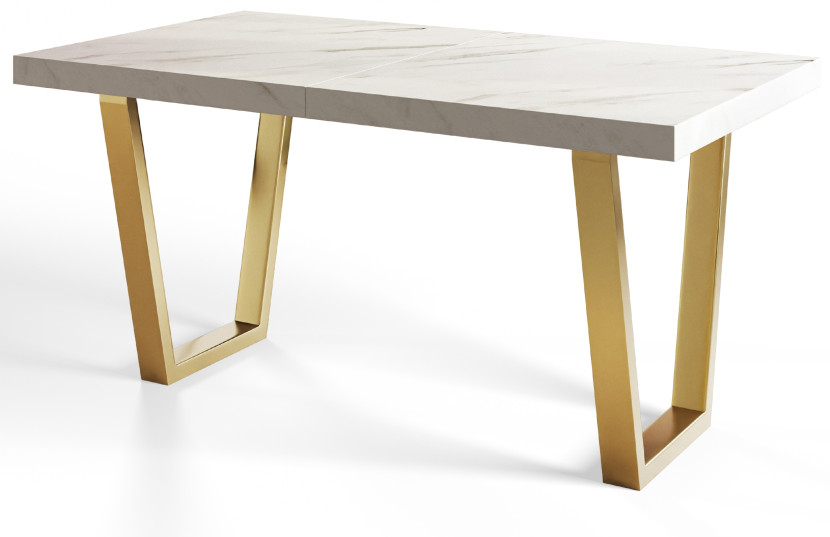 Stół rozkładany LOFT TRAPEZ 120/220X80 Marmur Bianco/złoty 1058246