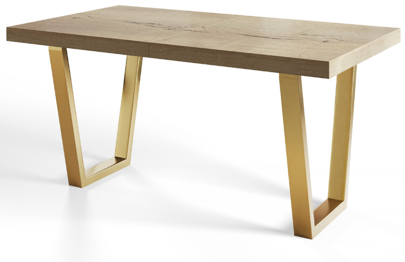 Stół rozkładany LOFT TRAPEZ 160/260X90 Dąb Halifax/złoty 1058100