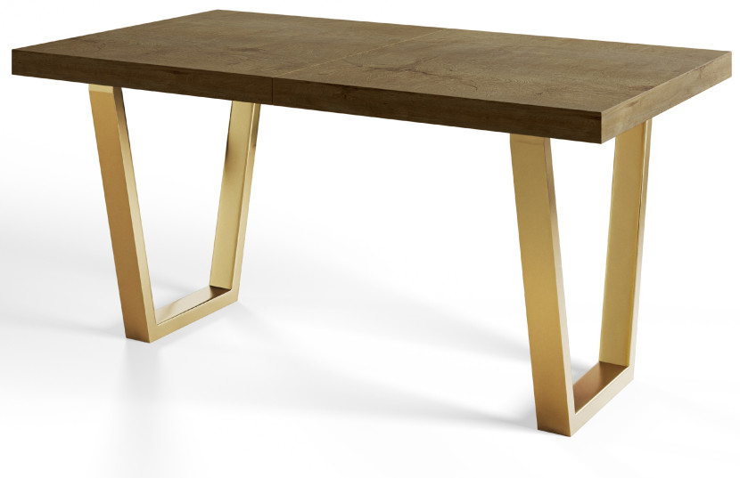 Stół rozkładany LOFT TRAPEZ 160/260X90 Dąb Lefkas/złoty 1058268