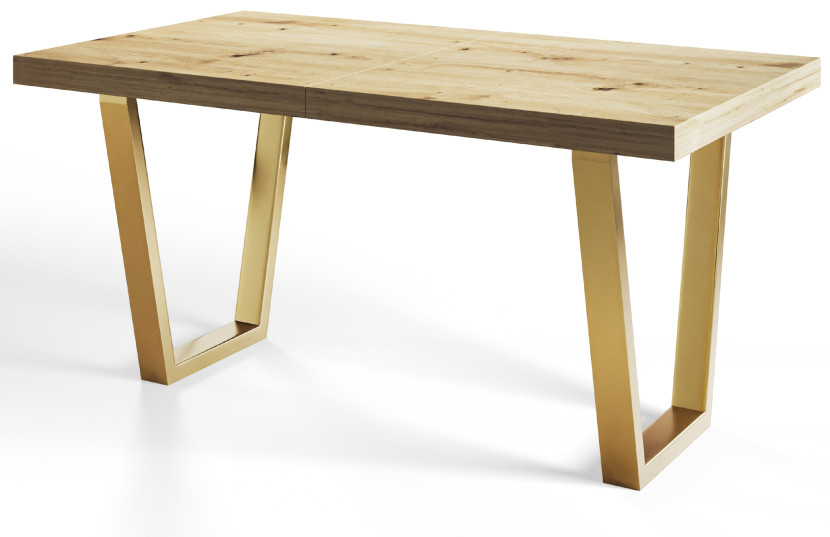 Stół rozkładany LOFT TRAPEZ 180/280X90 Dąb Artisan/złoty 1058045