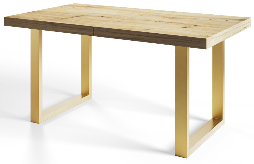 Stół rozkładany LOFT U 120/220X80 Dąb Artisan/złoty 1058163