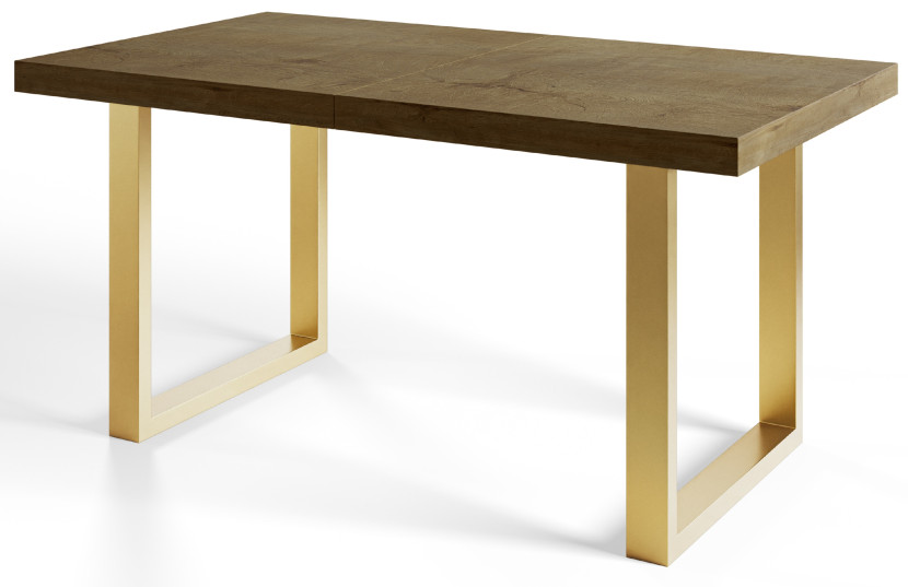 Stół rozkładany LOFT U 120/220X80 Dąb Lefkas/złoty 1058162