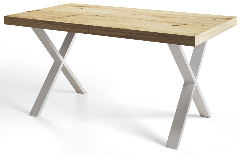 Stół rozkładany LOFT X 120/220X80 Dąb Artisan/biały 1058220