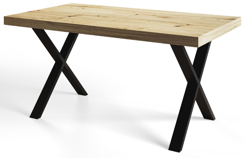 Stół rozkładany LOFT X 120/220X80 Dąb Artisan/czarny 1058204