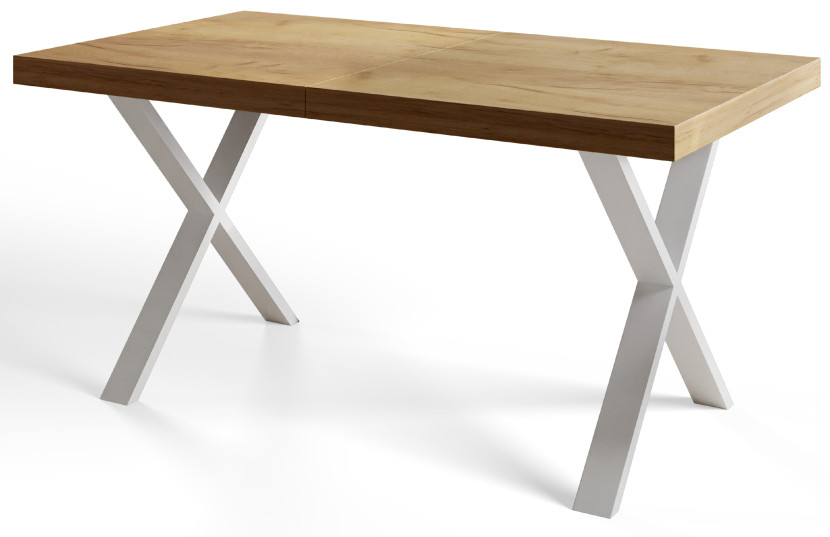 Stół rozkładany LOFT X 120/220X80 Dąb Craft/biały 1058309