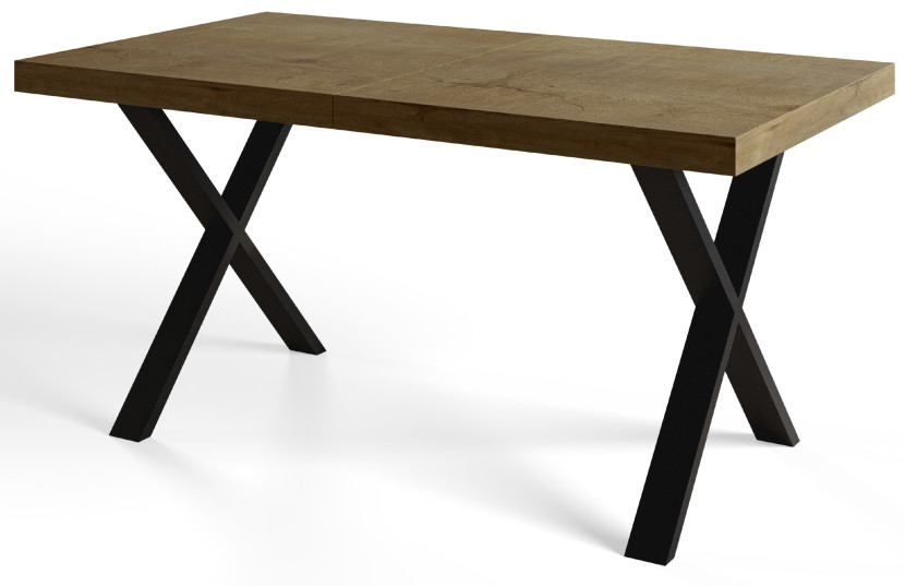 Stół rozkładany LOFT X 120/220X80 Dąb Lefkas/czarny 1057930