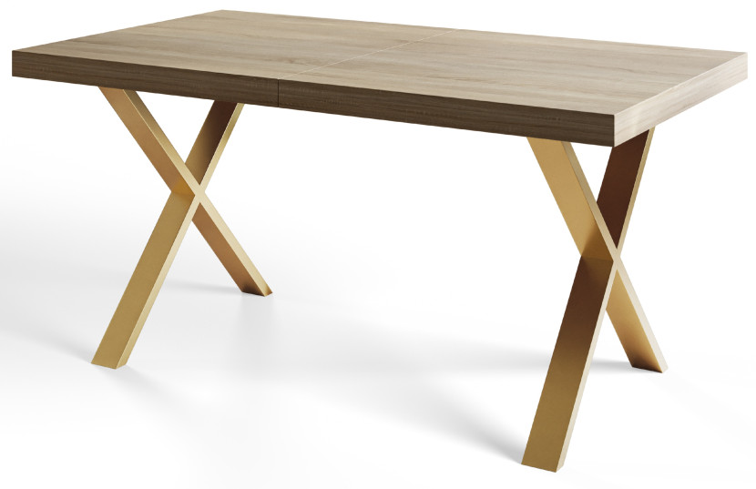 Stół rozkładany LOFT X 120/220X80 Dąb Sonoma/złoty 1058282