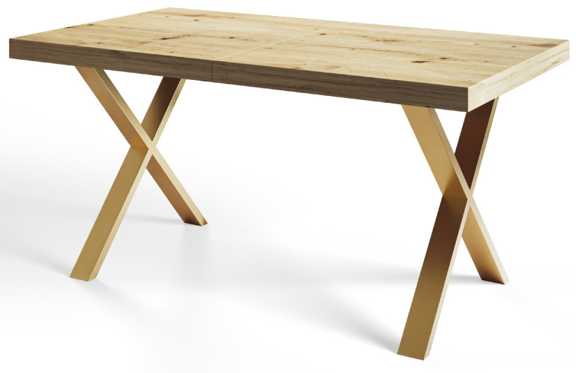 Stół rozkładany LOFT X 140/240X80 Dąb Artisan/złoty 1058504