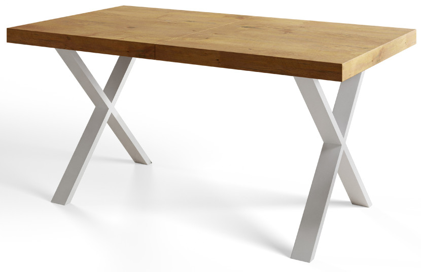 Stół rozkładany LOFT X 140/240X80 Dąb Lancelot/biały 1057920
