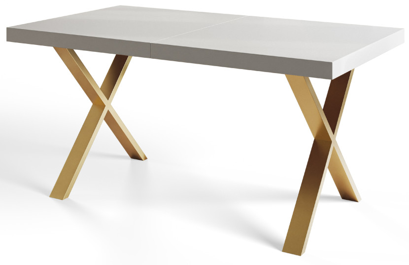 Stół rozkładany LOFT X 160/260X90 Biały/złoty 1058000