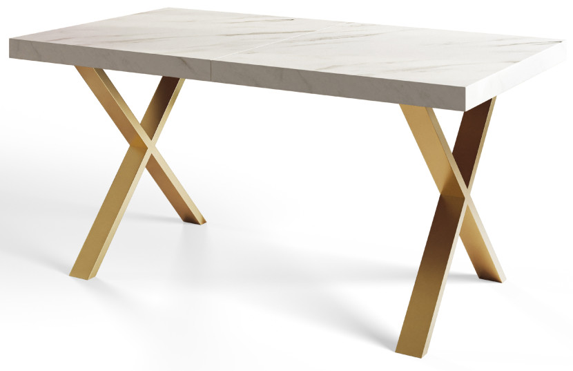 Stół rozkładany LOFT X 160/260X90 Marmur Bianco/złoty 1058251