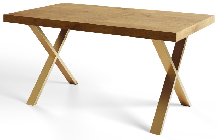 Stół rozkładany LOFT X 180/280X90 Dąb Lancelot/złoty 1058233