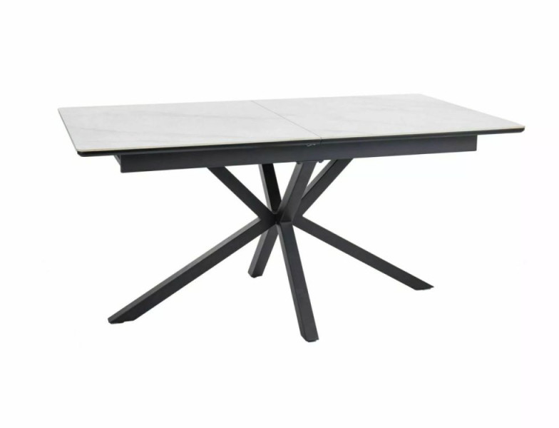 Stół rozkładany LOGAN CERAMIC 160(200)x90 biały mat/czarny m 840744