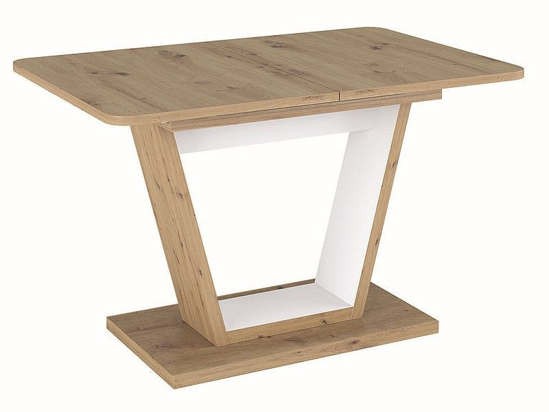Stół rozkładany NIGEL 120(160)x80 dąb artisan/biały mat 840721