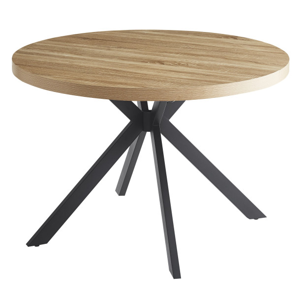 Stół rozkładany okrągły Arden 110 -200 cm nowoczesny loft dąb natura 994556