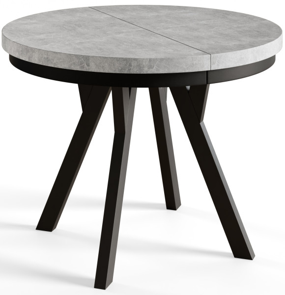 Stół rozkładany okrągły Evo 110/210x77 atelier jasny/czarny 955483