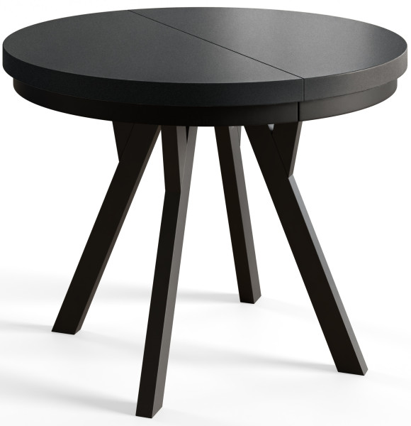 Stół rozkładany okrągły Evo 80/130x77 czarny 955500