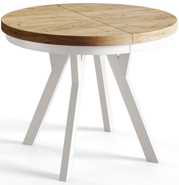 Stół rozkładany okrągły Evo 90/190x77 dąb craft/biały 955525