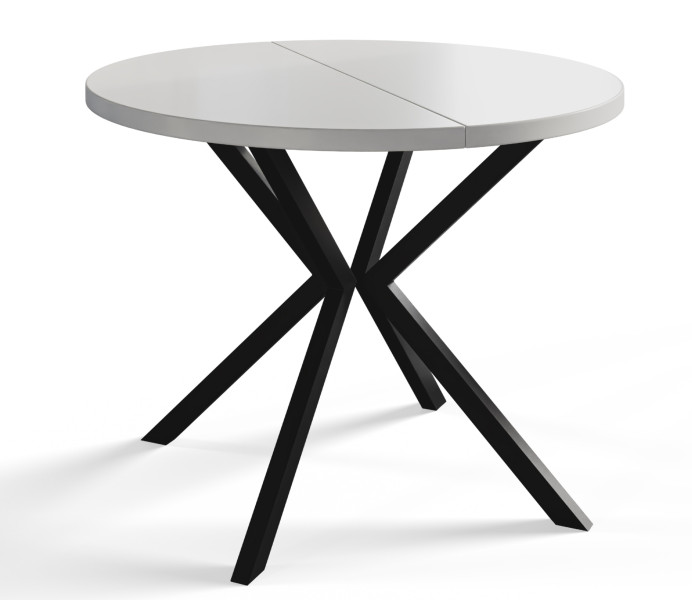 Stół rozkładany okrągły LOFT LITE 100/176 Biały/czarny 1071606