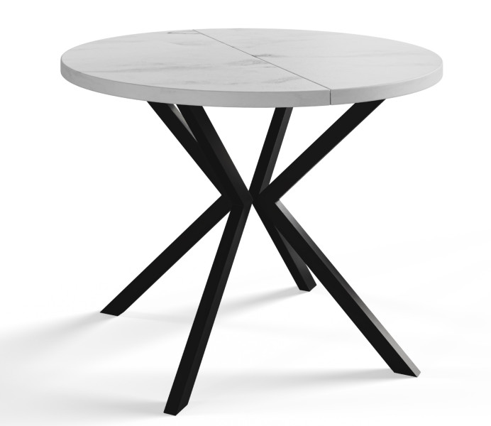 Stół rozkładany okrągły LOFT LITE 100/176 Marmur Bianco/czarny 1071559