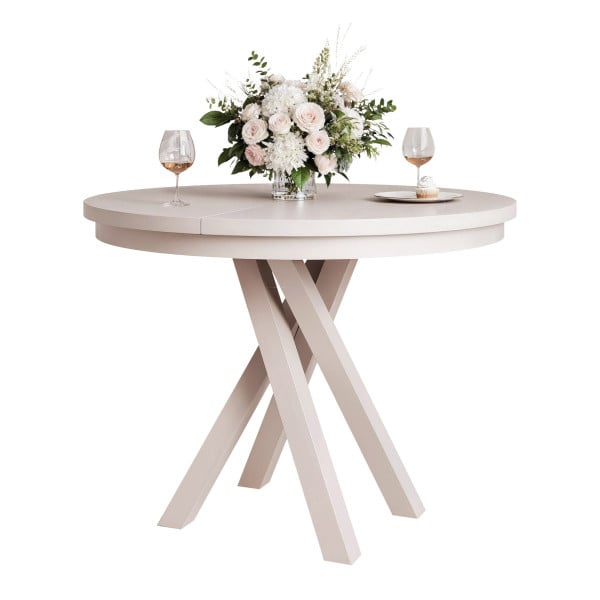Stół rozkładany okrągły LORIEN 100/140 cm - kaszmir 712535