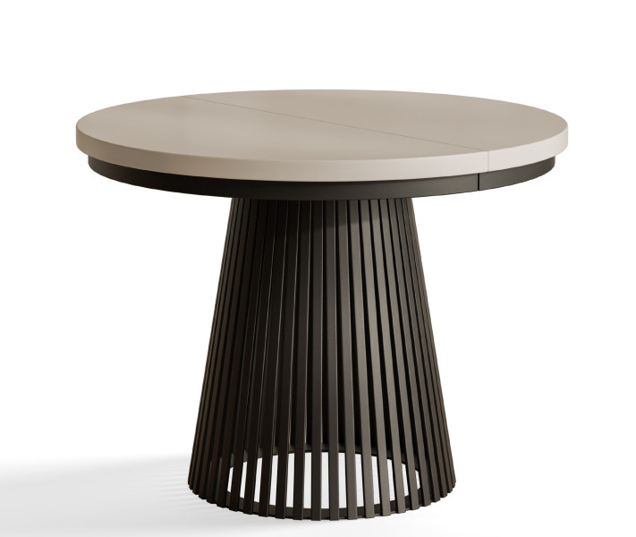 Stół rozkładany okrągły NERO 100/180x77 kaszmir/czarny 965864